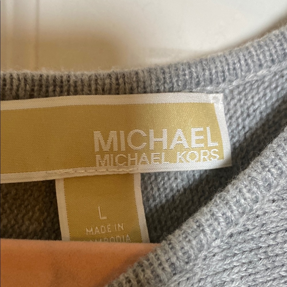Michael Kors Light Gray Knit Sweater - Picture 2 of 3